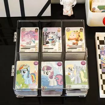 Новая простая прозрачная акриловая коробка для хранения небольших карточек, многослойная небольшая полка для украшений, коробка для хранения деталей строительных блоков