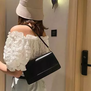 Новая простая сумка через плечо для женщин из искусственной кожи, однотонная женская сумка через плечо