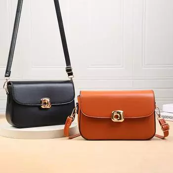 Новая простая сумка через плечо с клапаном для женщин, однотонная искусственная кожа, маленькие квадратные сумки, корейские повседневные сумки через плечо, женская сумка