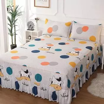 Новая противоскользящая юбка-кровать, цельный/трехсекционный чехол для кровати, защитный чехол для матраса, противоскользящая простыня, юбка-кровать, пылезащитный чехол 150x200Bed Skirt 1PC