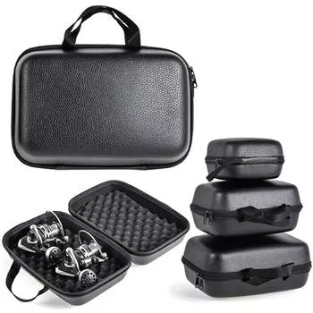 Новая противоударная и водонепроницаемая сумка для рыбалки, вмещающая 1-2 рыболовные катушки, вращающуюся крышку коробки для рыболовных катушек, кожаную сумку для рыболовных катушек, ящик для хранения рыболовных снастей S