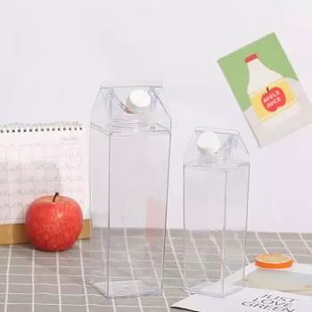 Новая прозрачная картонная бутылка для молока, коробка для сока, многоразовая, удобная для переноски, подходит для занятий спортом на открытом воздухе, путешествий и кемпинга