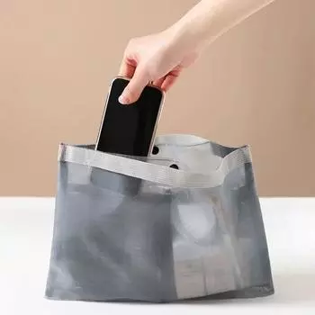 Новая прозрачная нейлоновая сетчатая сумка для хранения, большая вместительная сумка-вкладыш, портативная косметичка, косметичка, дорожные туалетные принадлежности S