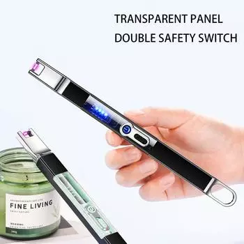 Новая прозрачная светящаяся панель ветрозащитная дуговая зажигалка кухонная портативная зажигалка ароматерапевтическая свеча специальная оптовая продажа оранжевый