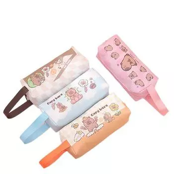 Новая ПУ сумка для карандашей Capybara большой емкости милые мультяшные пеналы канцелярская коробка