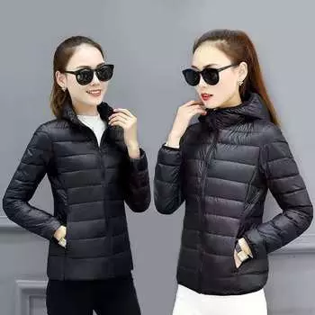 Новая пуховая куртка, женская короткая версия, тонкая маленькая стеганая куртка, легкое женское зимнее стеганое пальто XXL