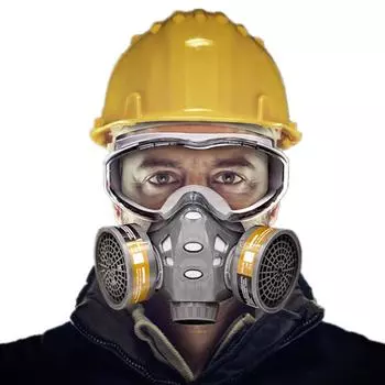 Новая Пылезащитная маска на все лицо с защитными очками, респиратор на половину лица, химический газовый респиратор для покраски, распыления, полировки, безопасности труда