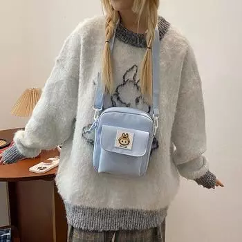 Новая японская и корейская маленькая свежая и симпатичная маленькая квадратная сумка повседневная сумка-мессенджер женская студенческая сумка через плечо сумка для мобильного телефона One Size