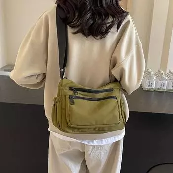 Новая японская многослойная сумка на плечо с застежкой-молнией для женщин, нейлоновая сумка через плечо для студентов, небольшой рюкзак для отдыха