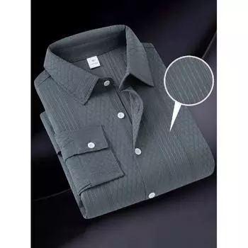 Новая рабочая спортивная фитнес-весна с длинным рукавом и V-образным вырезом на пуговицах мужская повседневная рубашка поло с настоящим карманом деловая рубашка S