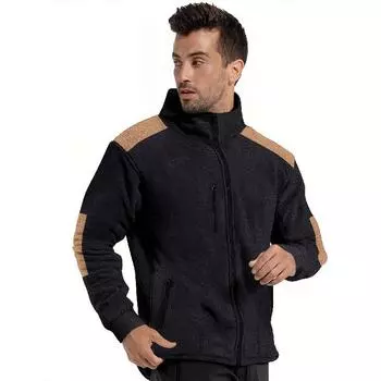 Новая рабочая спортивная фитнес-весна с длинным рукавом и V-образным вырезом на пуговицах мужская повседневная рубашка поло с настоящим карманом деловая рубашка S чёрный