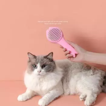 Новая расческа для кошек, самоочищающаяся расческа для собак, расческа с узлом для выдергивания шерсти, чистка шерсти, товары для животных зелёный