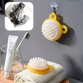 Новая расческа для массажа головы и головы, силиконовая щетка для шампуня, расческа для мытья волос, массажная щетка для тела, против зуда, щетка для ванны и душа жёлтый