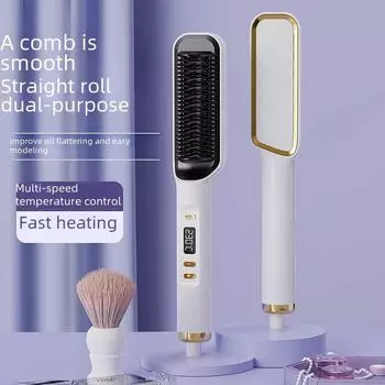 Новая расческа двойного назначения с ЖК-дисплеем для выпрямления и завивки волос с технологией отрицательных ионов — бережно относится к волосам 888 adjustment model белый
