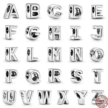 Новая распродажа 925 пробы стерлингового серебра буквы алфавита AZ подвеска бусина 12 созвездий подходит оригинальный браслет DIY ювелирные изделия
