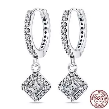 Новая распродажа сережек, изготовление ювелирных изделий для женщин. Подлинные блестящие серьги из стерлингового серебра 925 пробы, оригинальные ювелирные изделия бренда из серебра 925 пробы