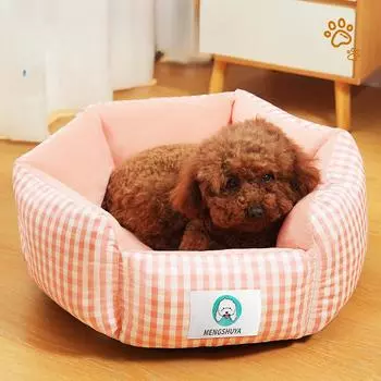 Новая решетчатая шестиугольная собачья будка и домик для кошек на все времена года, утолщенная мягкая и неразборная кровать для сна собак S