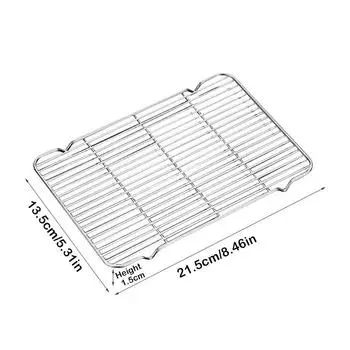 Новая решетка для охлаждения из нержавеющей стали, антипригарный серебристый противень, решетка для гриля
