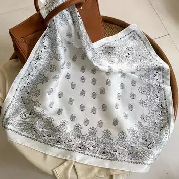 Новая ретро хлопково-льняная повязка для волос, шелковый шарф, маленький квадратный шарф, женский тонкий шарф, декоративный шейный платок и головной платок