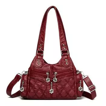 Новая ретро мягкая кожаная мотоциклетная сумка с наклонным плечом женская сумка