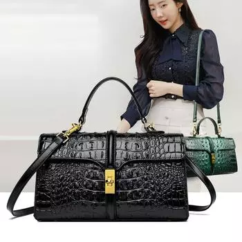 Новая ретро, простая и атмосферная сумка на одно плечо с узором под кожу крокодила.