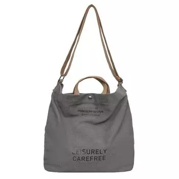 Новая ретро-сумка через плечо из холста, модная школьная сумка большой вместимости. серый