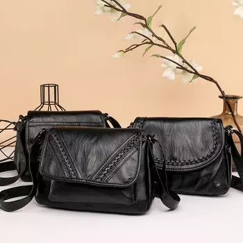 Новая ретро-сумка из мягкой кожи для женщин - модная вместительная сумка-мессенджер и рюкзак Style 3
