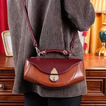 Новая ретро-сумка-лодка, гладкая сумка через плечо, универсальная сумка через плечо, женская сумка 24*9.5*12