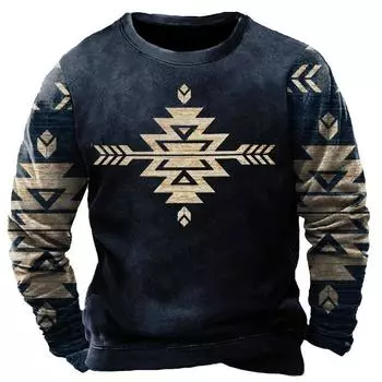 Новая ретро-толстовка с 3D-цифровой печатью, мужская уличная спортивная мода, трендовые топы S