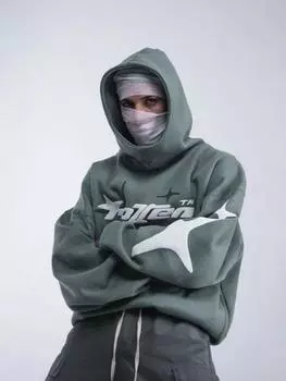 Новая ретро-толстовка с капюшоном Star Letter Foam для женщин, большая шляпа, уличное украшение для мужчин и женщин, повседневная свободная одежда для пар Y2K S