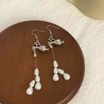 Новая ретро ваза жемчужные серьги-кисточки изысканные модные длинные серьги женские ювелирные изделия подарок как