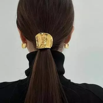 Новая резинка для низкого хвоста с пряжкой, трендовая, ретро, металлическая, с узлом, веревка для волос, продвинутые панк-зажимы, аксессуары для волос для женщин, головной убор