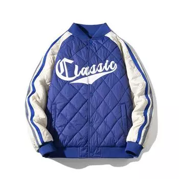 Новая ромбовидная клетчатая куртка на хлопковой подкладке, мужская зимняя модная свободная куртка на хлопковой подкладке для пар, теплая бейсбольная одежда M чёрный