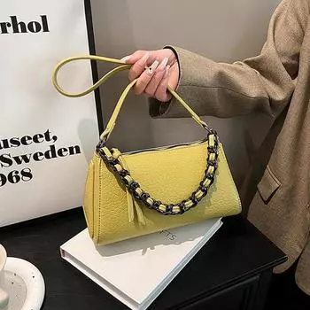 Новая роскошная дизайнерская женская сумка на одно плечо подмышкой, темпераментные универсальные сумки через плечо, сумки в стиле ретро с цепочками