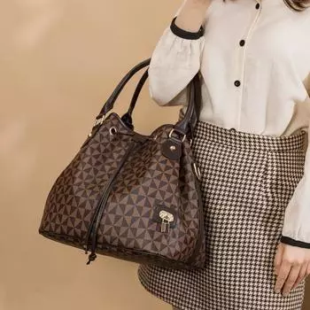 Новая роскошная и модная печатная сумка большой вместимости, универсальная женская сумка через плечо, многофункциональные сумки-ведра