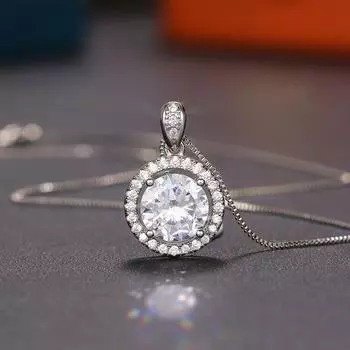 Новая роскошная мода 10 мм кулон с кубическим цирконием ожерелье женские обручальные свадебные аксессуары элегантные женские украшения 42cm