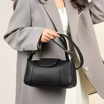 Новая роскошная вместительная женская сумка через плечо из однотонной искусственной кожи, модная дизайнерская повседневная сумка через плечо для девочки