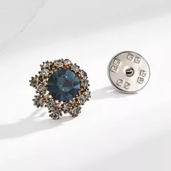 Новая роскошная высококачественная хрустальная брошь, пирсинг, игла для лошади, чтобы предотвратить свет, пряжка для воротника с цветком на груди синий