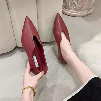 Новая роскошная женская обувь, сандалии на плоской подошве, с острым носком, ретро-туфли-оксфорды, мюли, повседневная женская обувь, прогулочная обувь 35