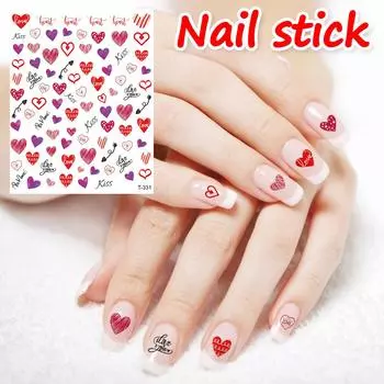 Новая роза Купидон Любовь День святого Валентина тема водонепроницаемая наклейка для ногтей