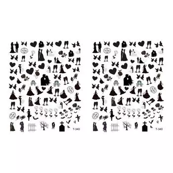 Новая роза Купидон Любовь День святого Валентина тема водонепроницаемая наклейка для ногтей One Size чёрный