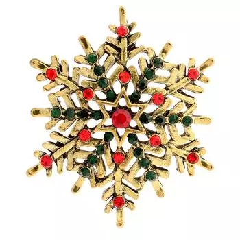 Новая Рождественская брошь в виде снежинки со стразами, модная булавка унисекс, зимние праздничные украшения, винтажные аксессуары, хороший подарок