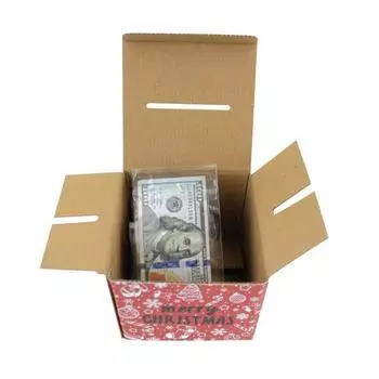 Новая Рождественская День Рождения Копилка Сюрприз Интересная Подарочная Коробка Вытягивания Денег Уникальная Креативная Упаковочная Коробка Счастливого Рождества 13.5x13x11cm белый