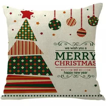 Новая Рождественская елка с Санта-Клаусом, подушка с принтом, автомобильный диван, набор подушек, рождественское украшение 45*45 cm