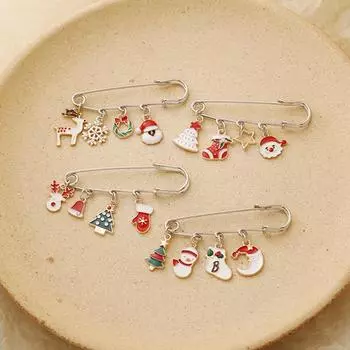 Новая Рождественская елка Снежинка Лось Рождественские чулки Брошь Модные свитера Аксессуары Рождественская коллекция