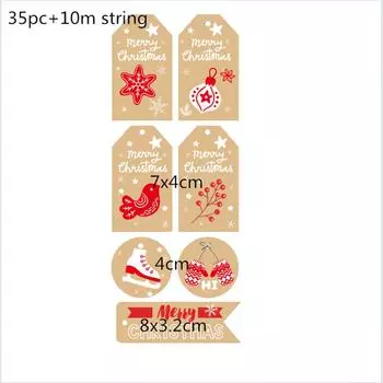 Новая рождественская гибридная подвесная открытка 4 см/7x4 см/8x3,2 см с 10-метровой пеньковой веревкой