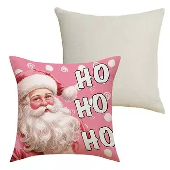 Новая рождественская наволочка для подушки из льна с принтом простая подушка для домашнего декора праздничная подушка подушка 45*45CM