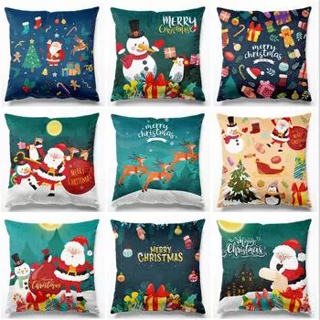 Новая Рождественская наволочка, украшение для дома, подушка для дивана, Amazon, наволочка с Санта-Клаусом 40x40cm