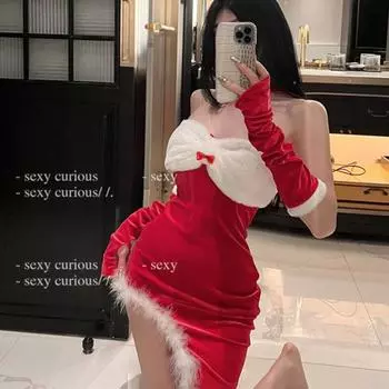 Новая рождественская одежда женская новая тонкая и тонкая униформа spice girls сексуальный ведущий прямой трансляции вечеринки на Хэллоуин костюм M size 80-50kg