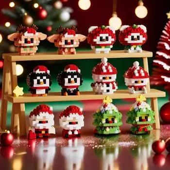 Новая рождественская серия Q edition строительные блоки головоломка сборка мелких деталей строительные блоки студенческая кукла модель подарок No box